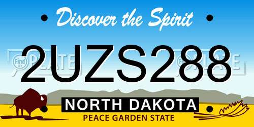 2UZS288 North Dakota License Plate