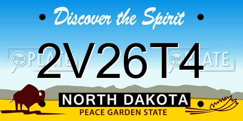 2V26T4 North Dakota License Plate