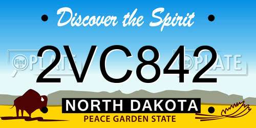 2VC842 North Dakota License Plate