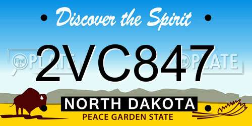 2VC847 North Dakota License Plate