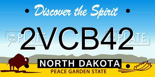 2VCB42 North Dakota License Plate
