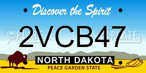 2VCB47 North Dakota License Plate