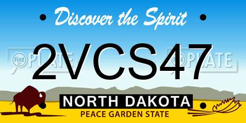 2VCS47 North Dakota License Plate