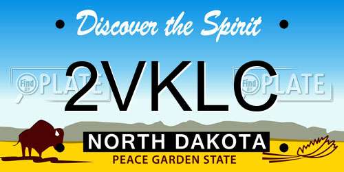 2VKLC North Dakota License Plate