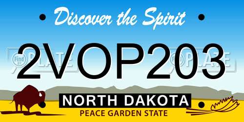2VOP203 North Dakota License Plate