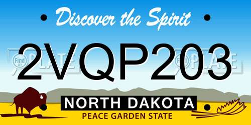 2VQP203 North Dakota License Plate