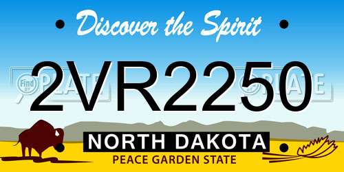 2VR2250 North Dakota License Plate