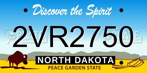 2VR2750 North Dakota License Plate