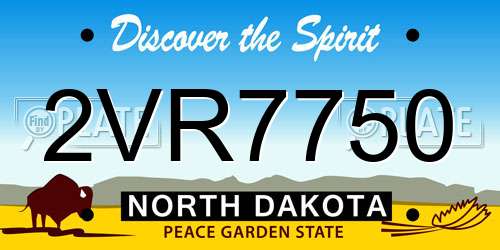 2VR7750 North Dakota License Plate