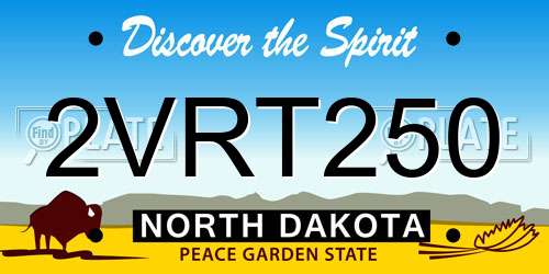 2VRT250 North Dakota License Plate