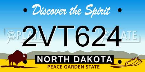 2VT624 North Dakota License Plate