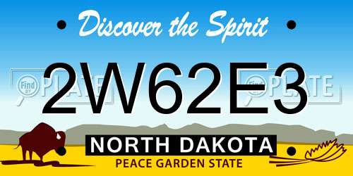 2W62E3 North Dakota License Plate