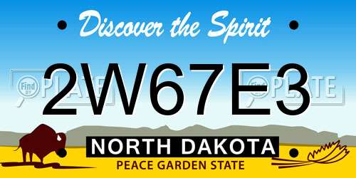 2W67E3 North Dakota License Plate