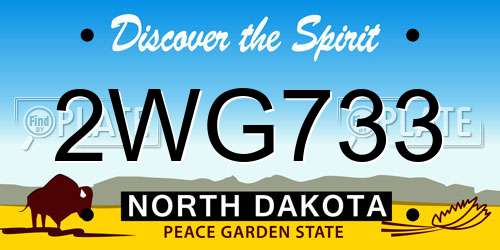 2WG733 North Dakota License Plate