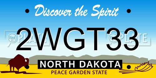 2WGT33 North Dakota License Plate