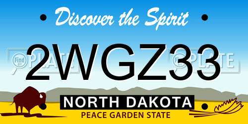 2WGZ33 North Dakota License Plate
