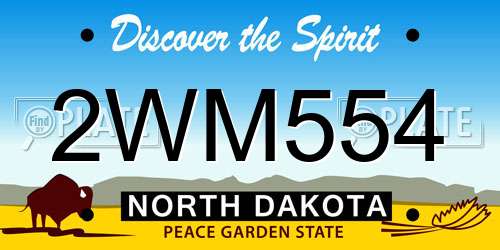 2WM554 North Dakota License Plate