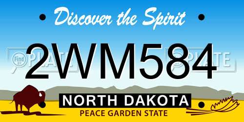 2WM584 North Dakota License Plate