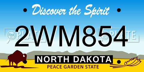 2WM854 North Dakota License Plate