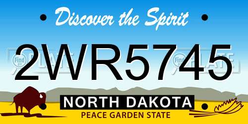 2WR5745 North Dakota License Plate