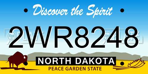 2WR8248 North Dakota License Plate