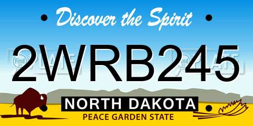 2WRB245 North Dakota License Plate