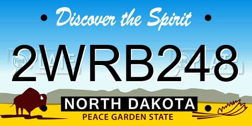 2WRB248 North Dakota License Plate