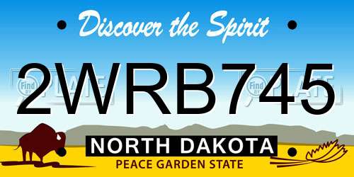 2WRB745 North Dakota License Plate