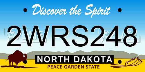 2WRS248 North Dakota License Plate