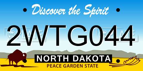 2WTG044 North Dakota License Plate