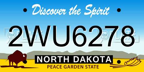 2WU6278 North Dakota License Plate