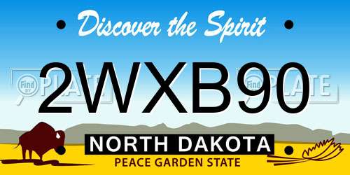 2WXB90 North Dakota License Plate