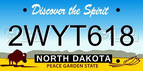 2WYT618 North Dakota License Plate