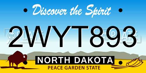 2WYT893 North Dakota License Plate