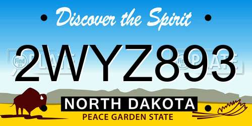 2WYZ893 North Dakota License Plate