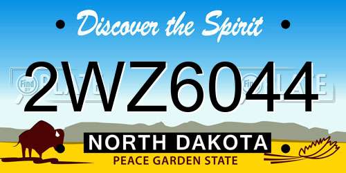 2WZ6044 North Dakota License Plate