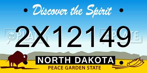 2X12149 North Dakota License Plate