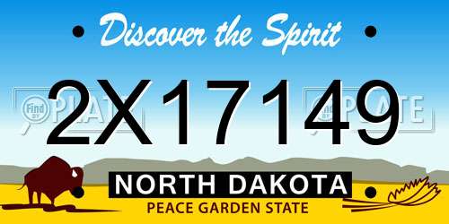 2X17149 North Dakota License Plate