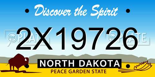 2X19726 North Dakota License Plate