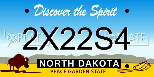 2X22S4 North Dakota License Plate