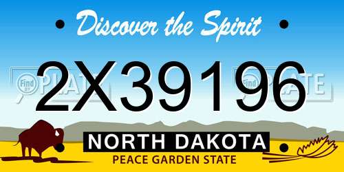 2X39196 North Dakota License Plate
