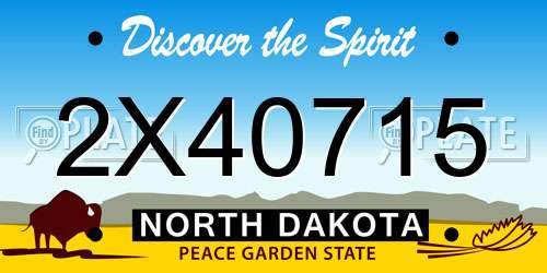 2X40715 North Dakota License Plate