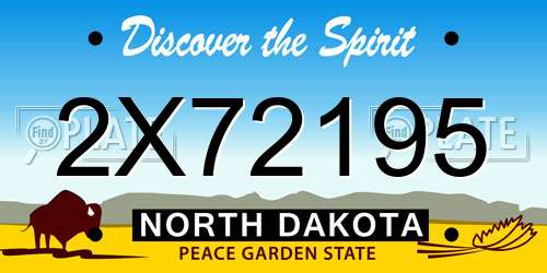 2X72195 North Dakota License Plate