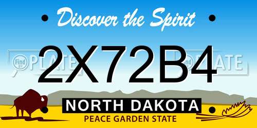 2X72B4 North Dakota License Plate