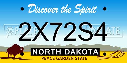 2X72S4 North Dakota License Plate