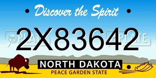 2X83642 North Dakota License Plate