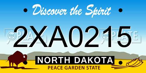 2XA0215 North Dakota License Plate