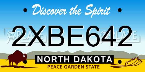 2XBE642 North Dakota License Plate