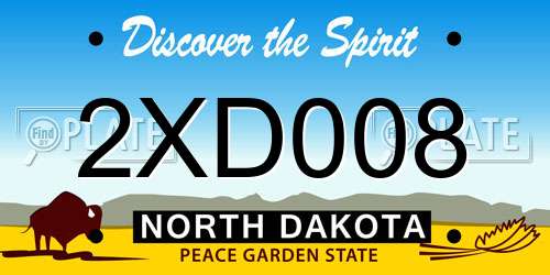 2XD008 North Dakota License Plate