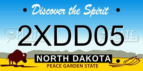 2XDD05 North Dakota License Plate